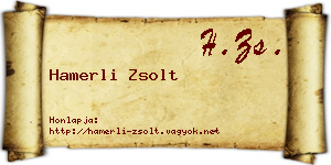 Hamerli Zsolt névjegykártya
